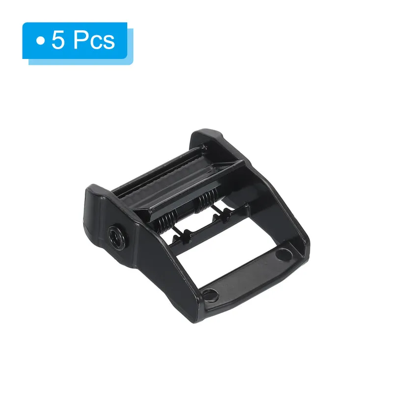 Cam Buckle Metal Press Lock Fastener 1.94" for 1-1/4" Tie Down Strap, Black 5pcs