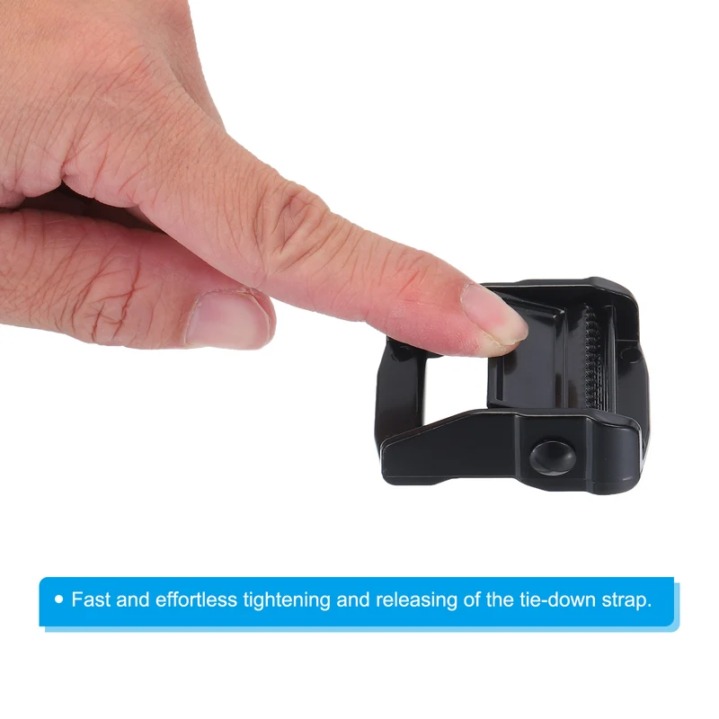 Cam Buckle Metal Press Lock Fastener 1.94" for 1-1/4" Tie Down Strap, Black 5pcs