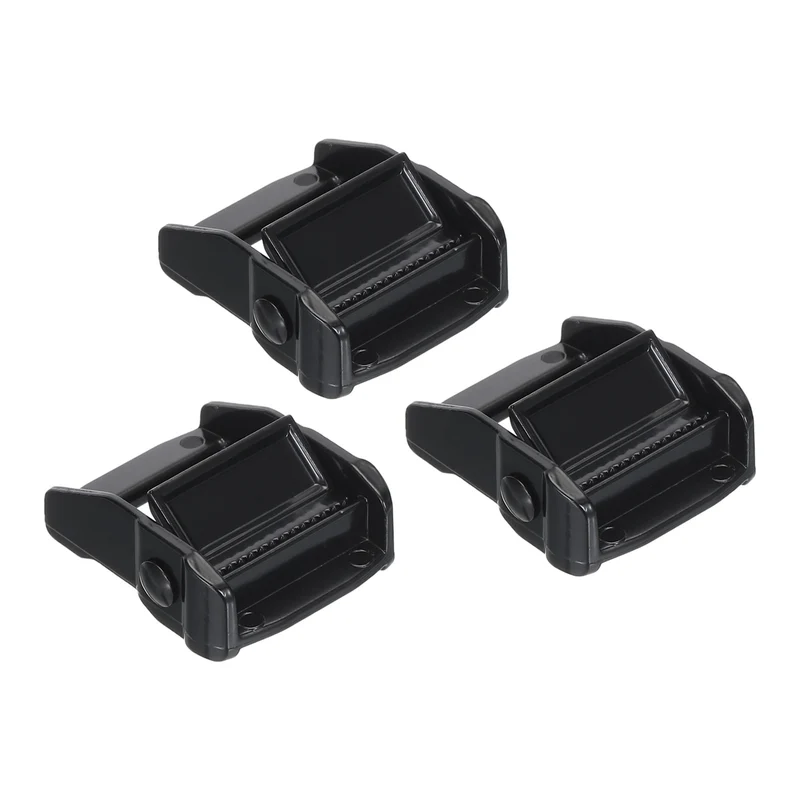 Cam Buckle Metal Press Lock Fastener 1.94" for 1-1/4" Tie Down Strap, Black 3pcs