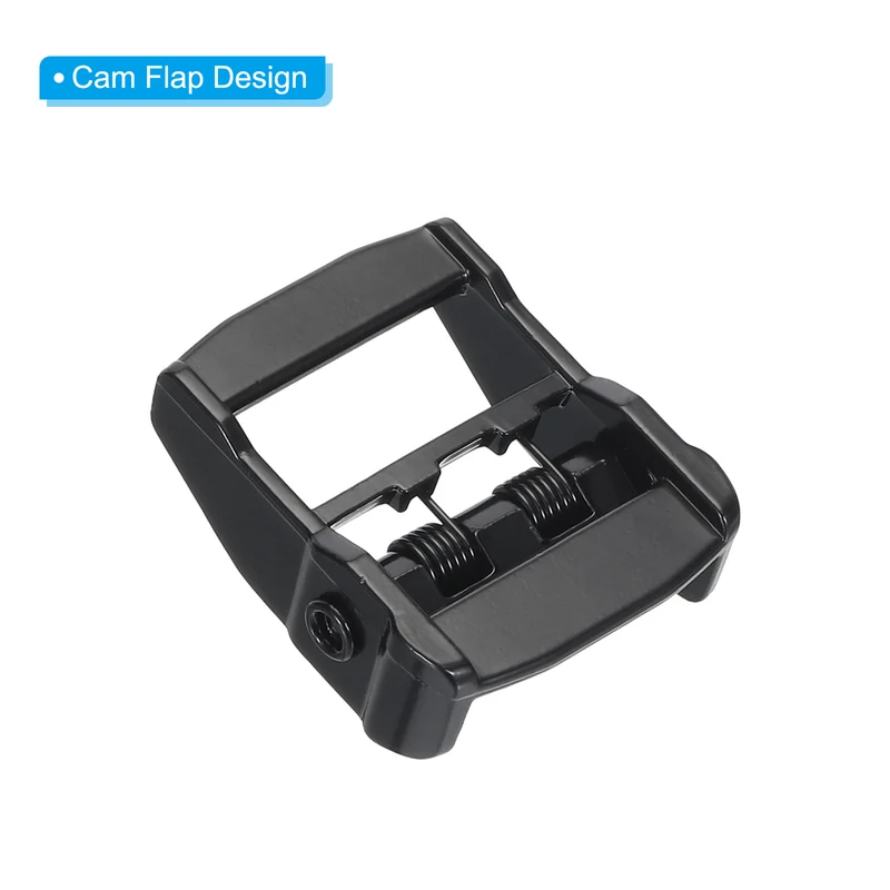Cam Buckle Metal Press Lock Fastener 1.94" for 1-1/4" Tie Down Strap, Black 3pcs