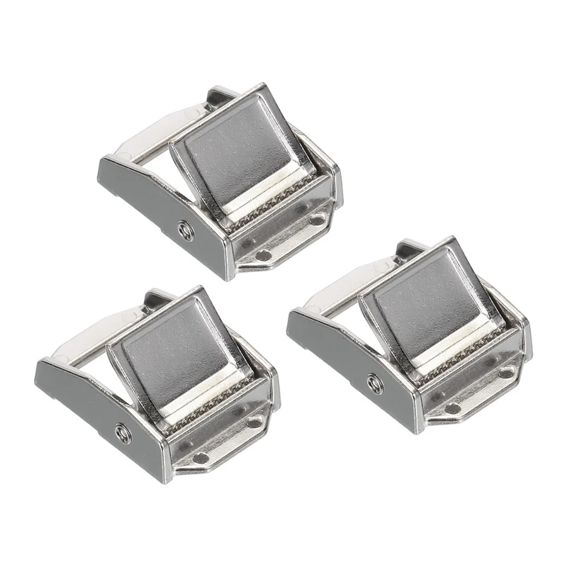 Cam Buckle Metal Press Lock Fastener 1.77" for 1" 25mm Tie Down Strap White 3pcs