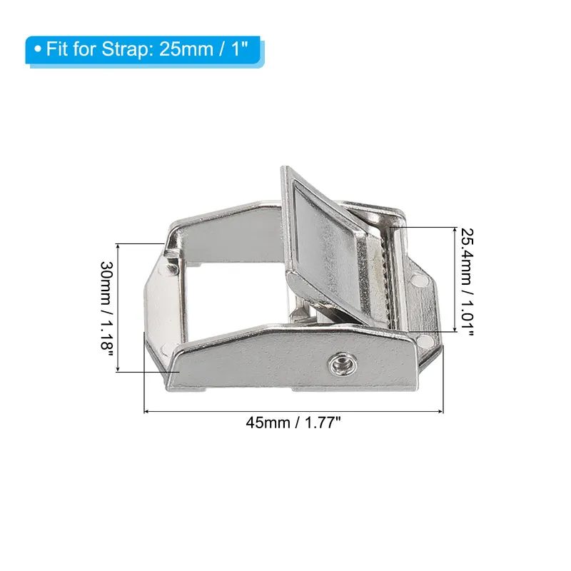 Cam Buckle Metal Press Lock Fastener 1.77" for 1" 25mm Tie Down Strap White 3pcs