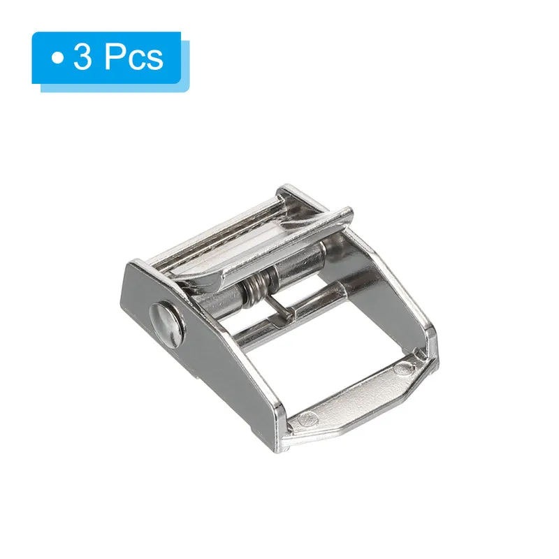 Cam Buckle Metal Press Lock Fastener 1.77" for 1" 25mm Tie Down Strap White 3pcs