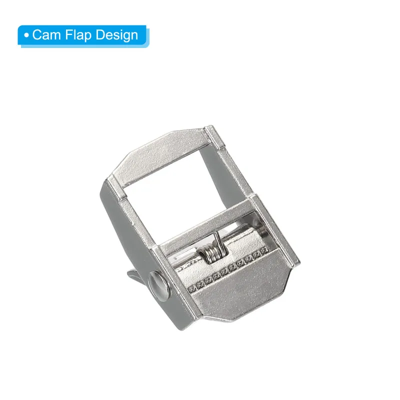 Cam Buckle Metal Press Lock Fastener 1.77" for 1" 25mm Tie Down Strap White 3pcs