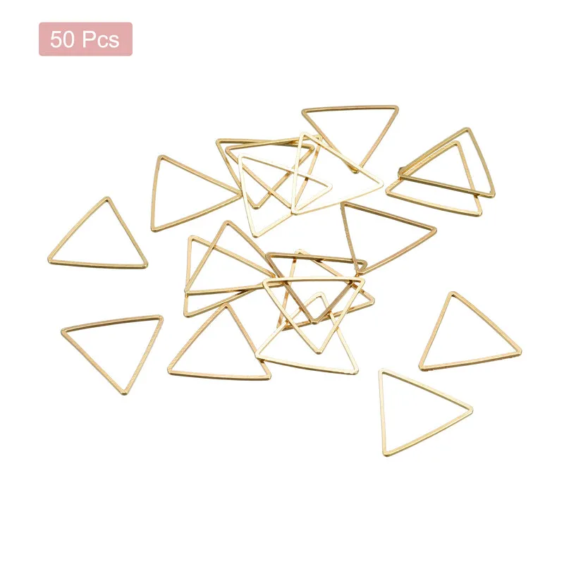 Triangle Earring Beading Hoop Hollow Frame Charm 20mm/ 0.78" Brass Tone, 50pcs