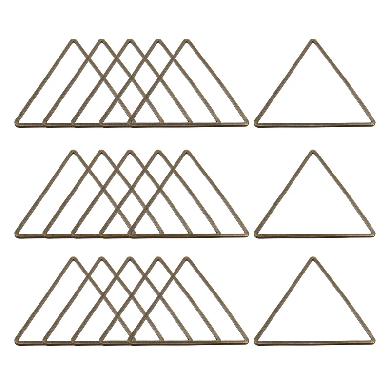 Triangle Earring Beading Hoop Hollow Frame Charm 29mm/ 1.1" Bronze, 50pcs