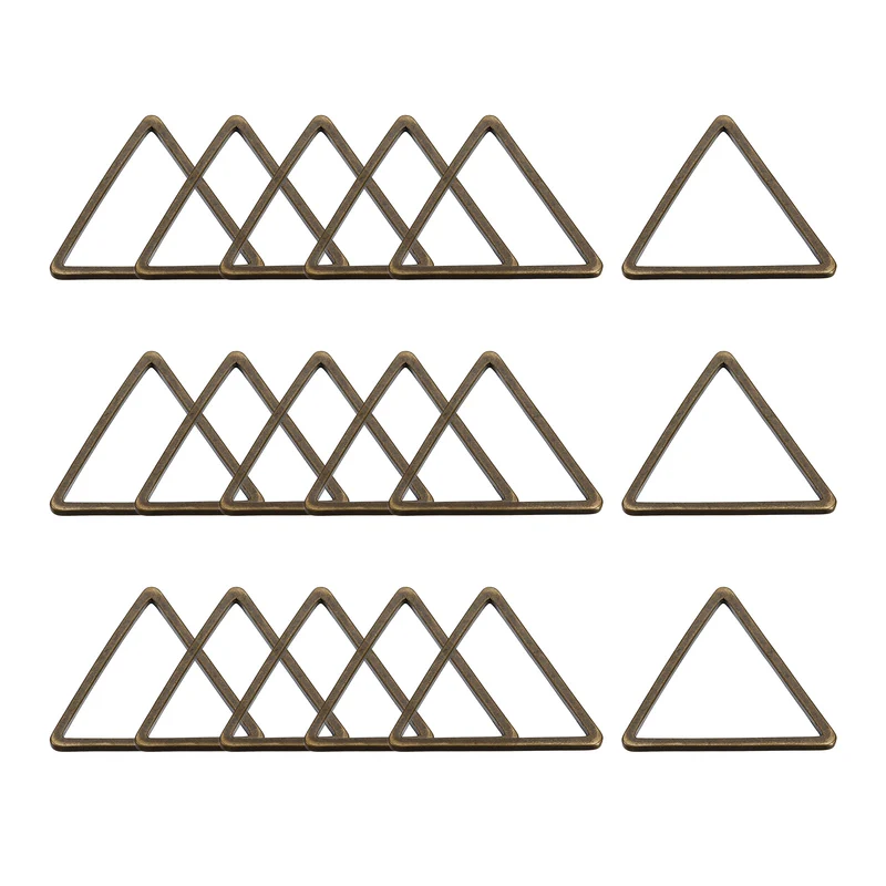 Triangle Earring Beading Hoop Hollow Frame Charm 15mm/ 0.6" Bronze, 50pcs