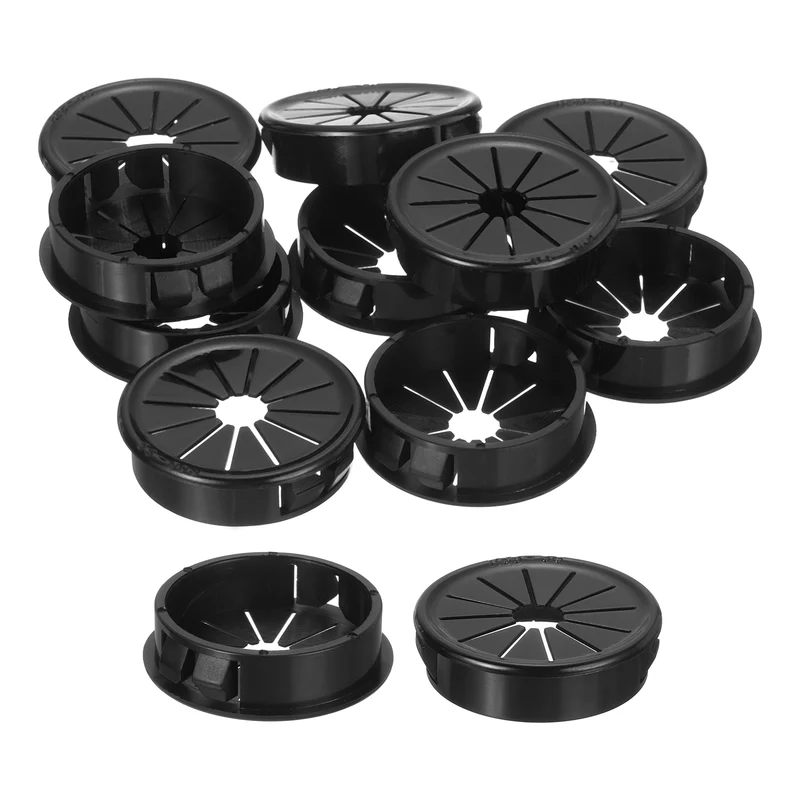 Snap Bushing Grommet, 1.5"(38mm) Mount Dia, 12Pcs Nylon Bushing Grommet, Black