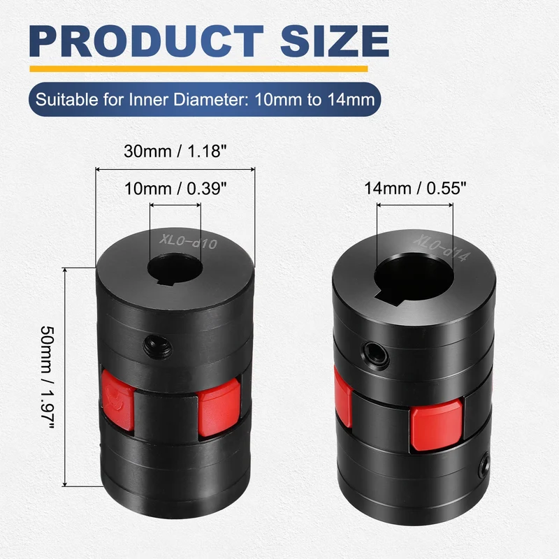 XL0 Type Flexible Elastic Shaft Coupling Bore 10-14mm D30 45 Steel Coupler