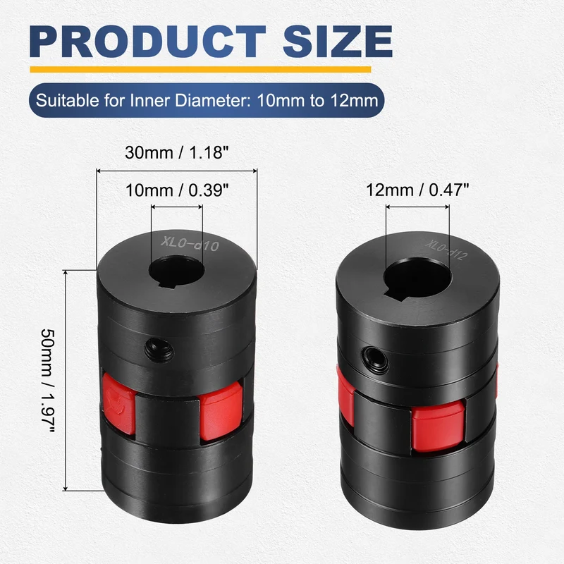 XL0 Type Flexible Elastic Shaft Coupling Bore 10-12mm D30 45 Steel Coupler