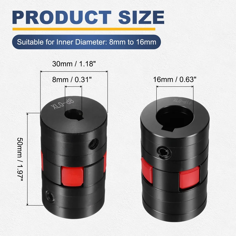 XL0 Type Flexible Elastic Shaft Coupling Bore 8-16mm D30 45 Steel Coupler