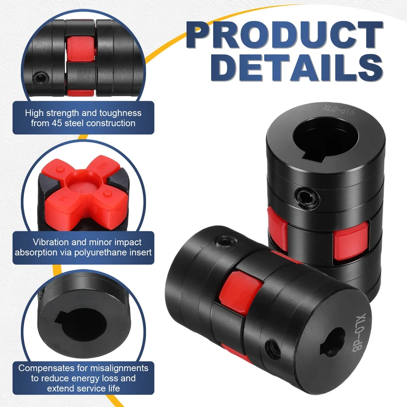 XL0 Type Flexible Elastic Shaft Coupling Bore 8-16mm D30 45 Steel Coupler