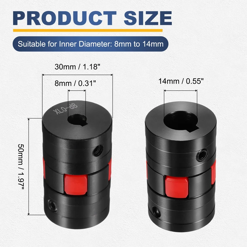 XL0 Type Flexible Elastic Shaft Coupling Bore 8-14mm D30 45 Steel Coupler