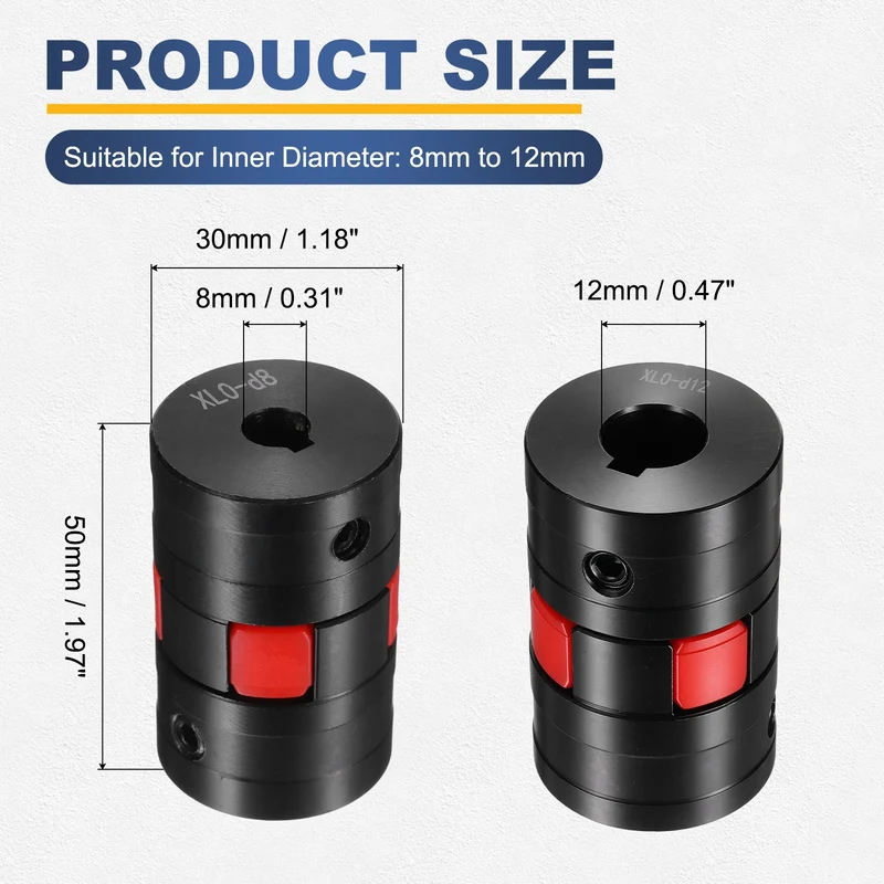 XL0 Type Flexible Elastic Shaft Coupling Bore 8-12mm D30 45 Steel Coupler