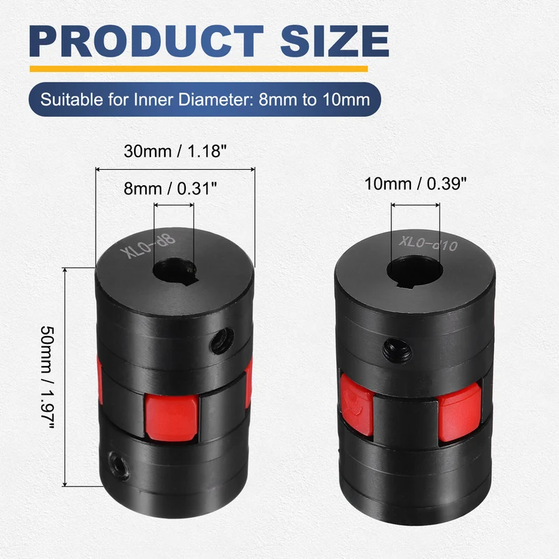 XL0 Type Flexible Elastic Shaft Coupling Bore 8-10mm D30 45 Steel Coupler