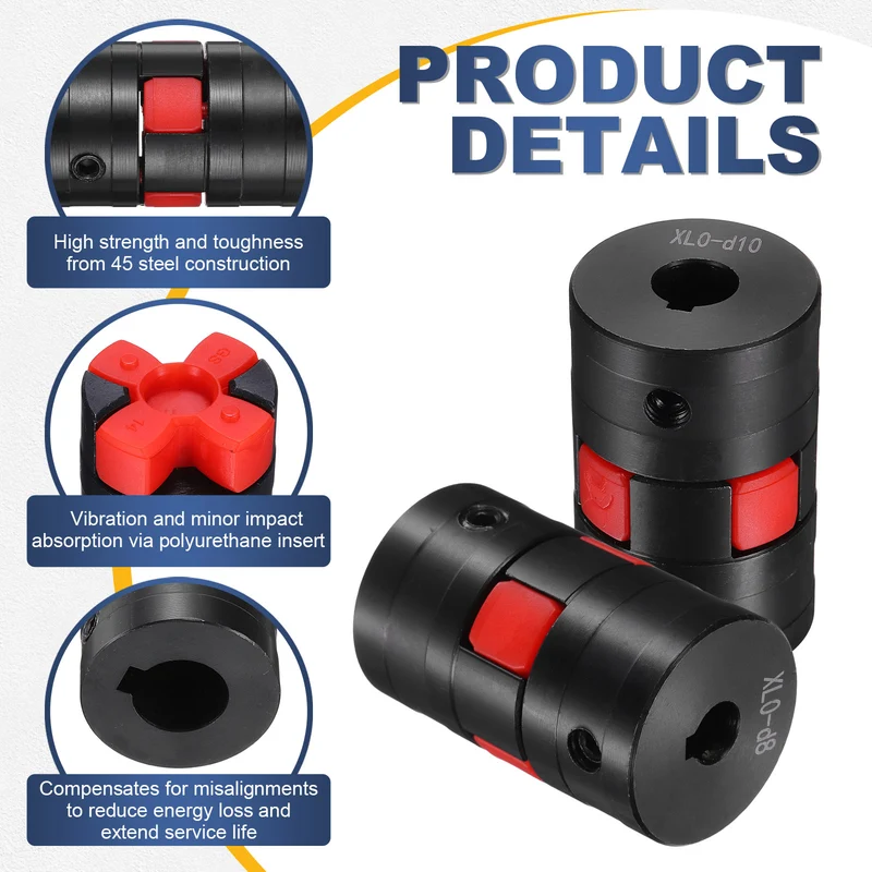 XL0 Type Flexible Elastic Shaft Coupling Bore 8-10mm D30 45 Steel Coupler
