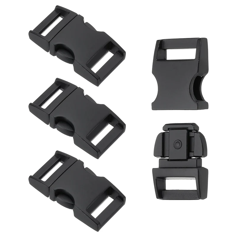 4Pcs 15mm Quick Side Release Buckle Metal Buckles Replacement Clips Black