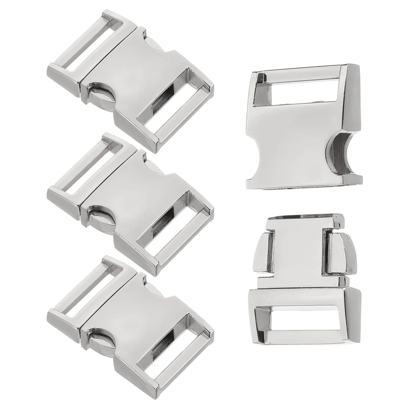 4Pcs 20mm Quick Side Release Buckle Metal Buckles Replacement Clips Silver