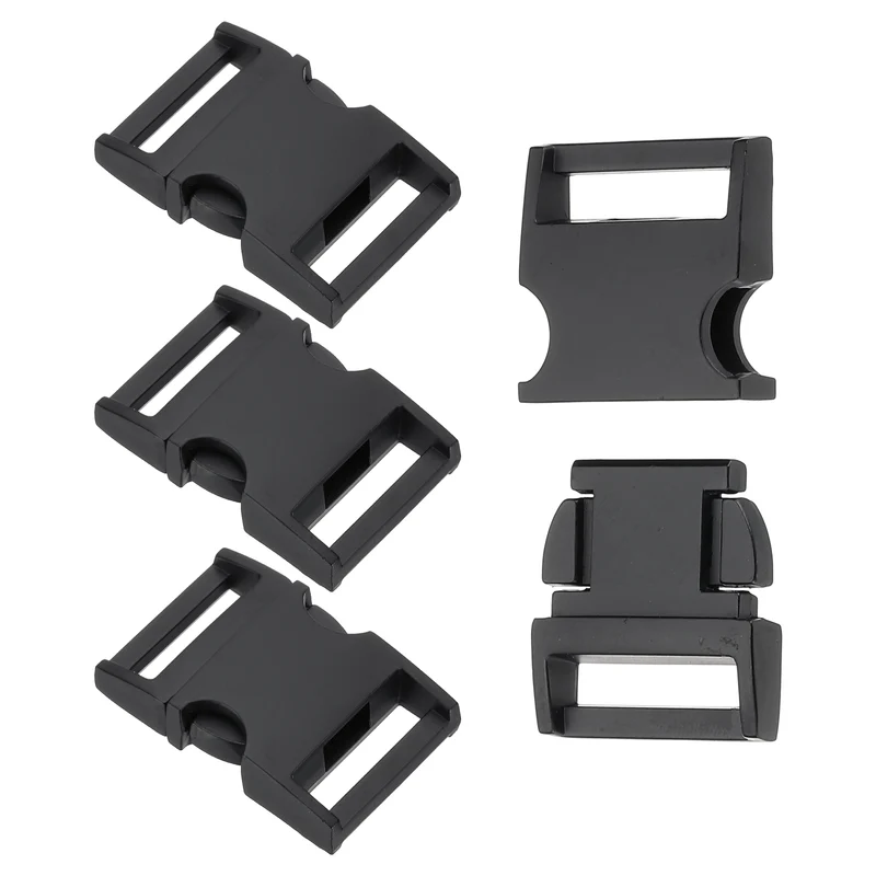4Pcs 20mm Quick Side Release Buckle Metal Buckles Replacement Clips Black