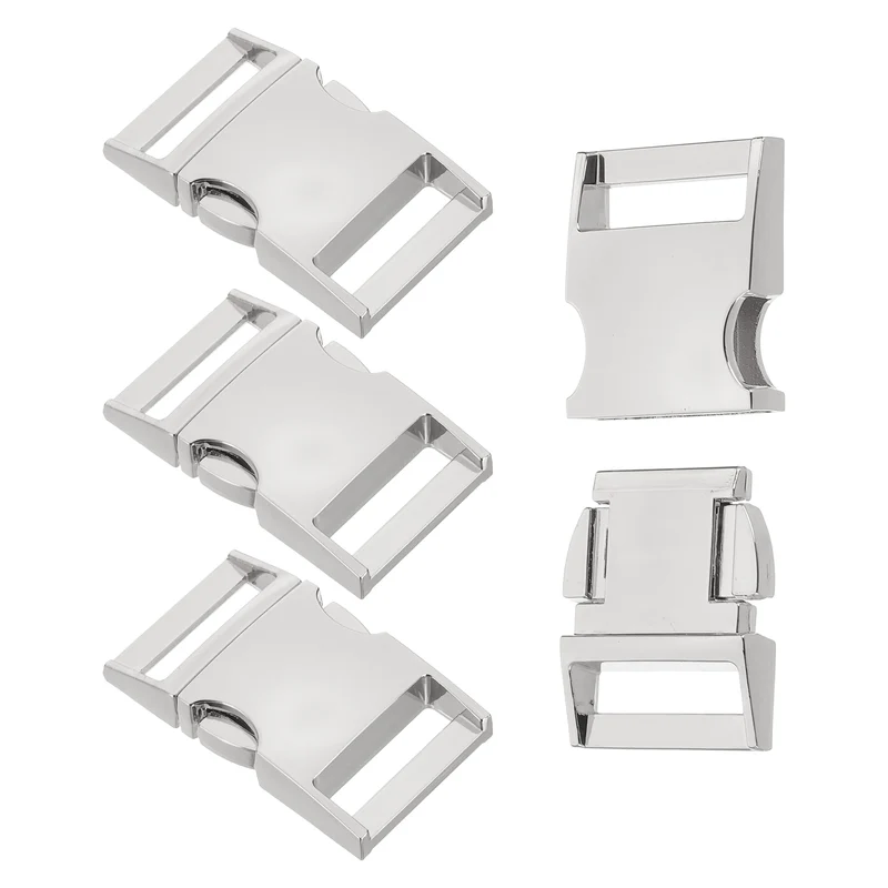 4Pcs 25mm Quick Side Release Buckle Metal Buckles Replacement Clips Silver