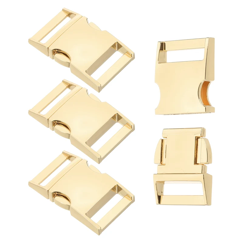 4Pcs 25mm Quick Side Release Buckle Metal Buckles Replacement Clips Gold