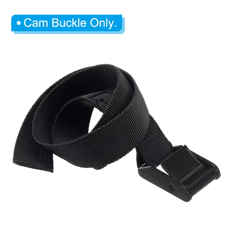 Cam Buckle, 3 Pack Metal Press Lock Fasteners 1.34" for 3/4" 19mm Tie Down Webbing Strap, Black