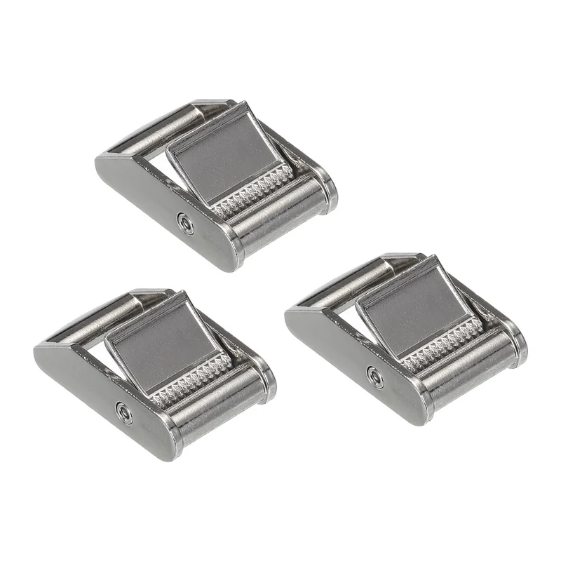 Cam Buckle Metal Press Lock Fastener 2.07" for 1" 25mm Tie Down Strap White 3pcs