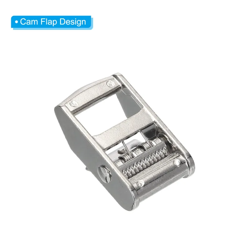 Cam Buckle Metal Press Lock Fastener 2.07" for 1" 25mm Tie Down Strap White 3pcs