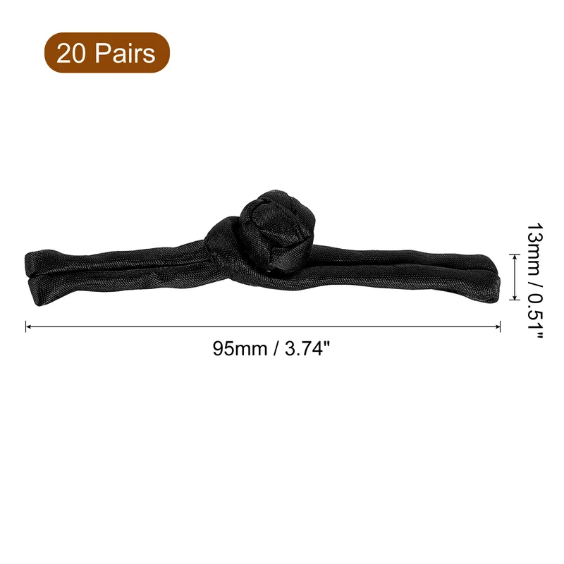 20 Pair Chinese Knots Sewing Buttons Closure Black