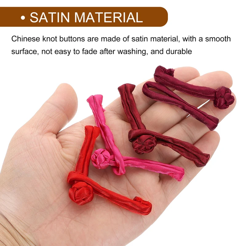 Chinese Knots Sewing Buttons Closure, 10 Pairs Sewing Buttons Fasteners (Purple Red)