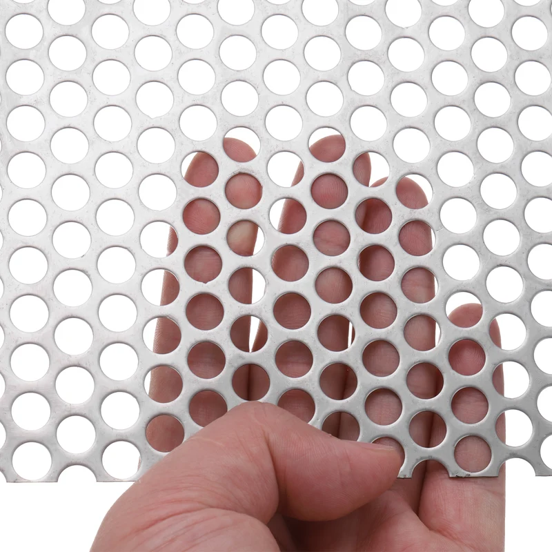 20GA 7.9" x 3.9" Round Hole 304 Stainless Steel Perforated Sheet