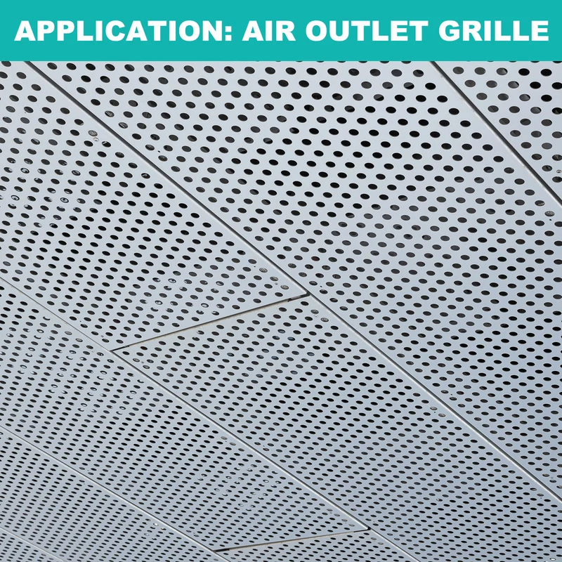 20GA 7.9" x 3.9" Round Hole 304 Stainless Steel Perforated Sheet