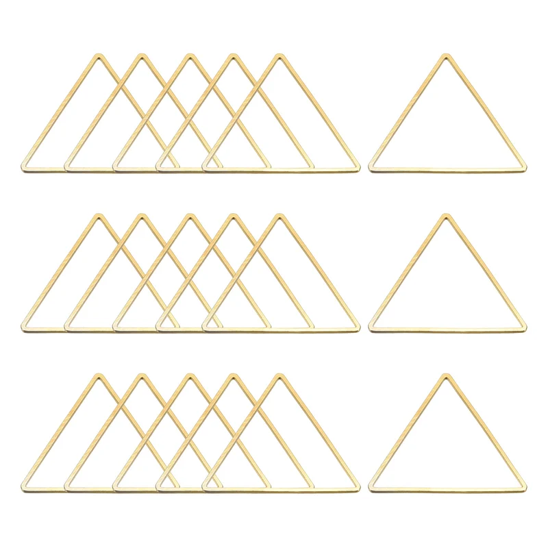 Triangle Earring Beading Hoop Hollow Frame Charm 29mm/ 1.1" Brass Tone, 20pcs