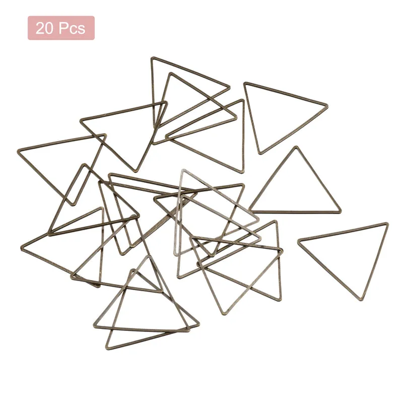 Triangle Earring Beading Hoop Hollow Frame Charm 29mm/ 1.1" Bronze, 20pcs
