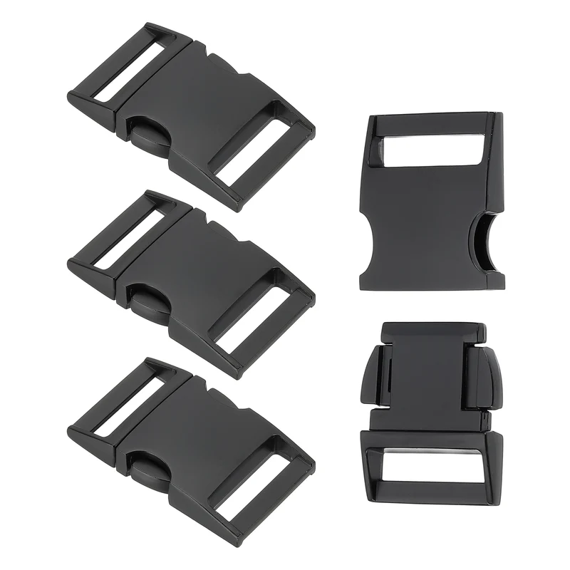 4Pcs 25mm Quick Side Release Buckle Metal Buckles Replacement Clips Black