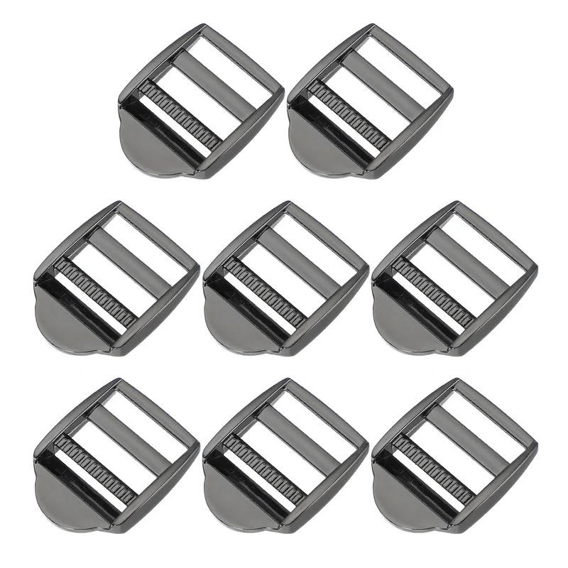 8pcs Ladder Lock Buckle Slider 3/4" Zinc Alloy Adjustable Buckle, Silver 7