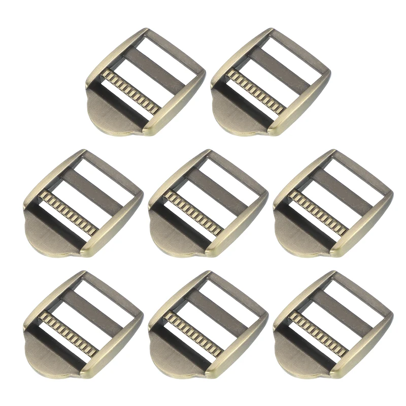 8pcs Ladder Lock Buckle Slider 3/4" Zinc Alloy Adjustable Buckle, Light Gold 7