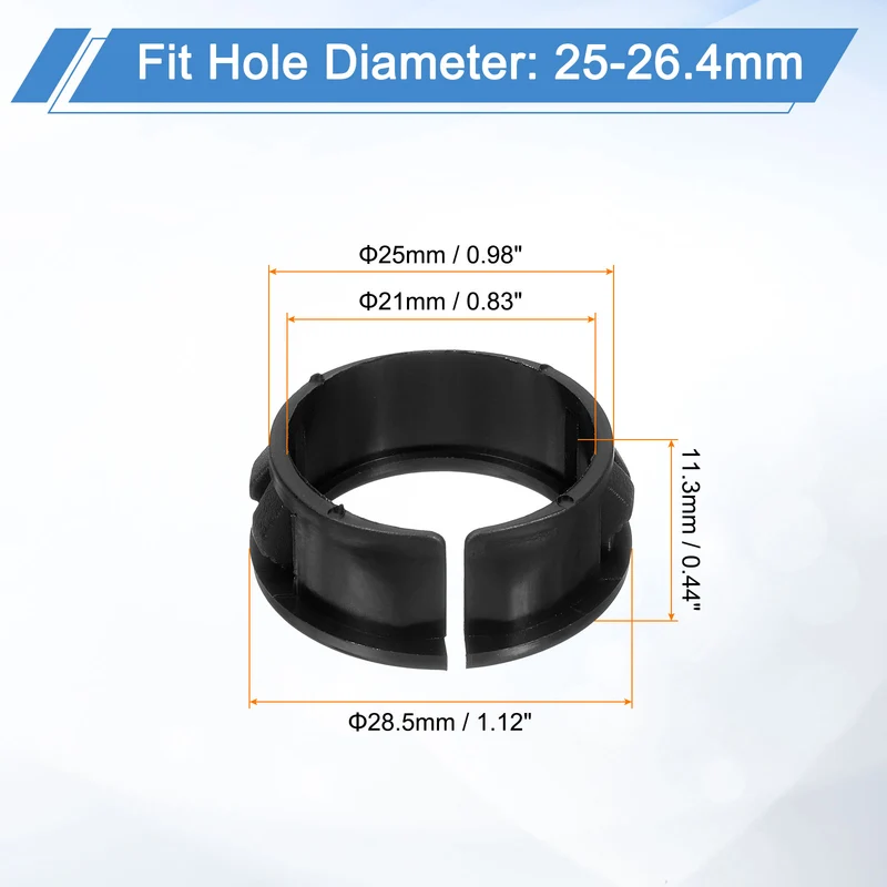 12Pcs 1" Mounting Dia Opened Snap Bushing Black Round Nylon Snap in Cable
