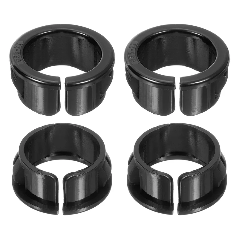 28Pcs 13/16" Mounting Dia Opened Snap Bushing - Black Round Nylon Snap in Cable