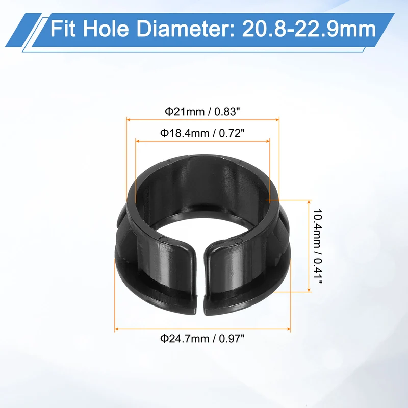 28Pcs 13/16" Mounting Dia Opened Snap Bushing - Black Round Nylon Snap in Cable