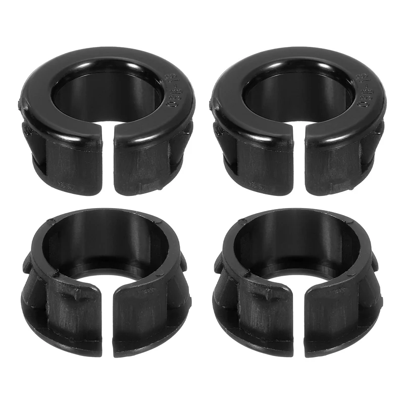 28Pcs 3/4" Mounting Dia Opened Snap Bushing Black Round Nylon Snap in Cable
