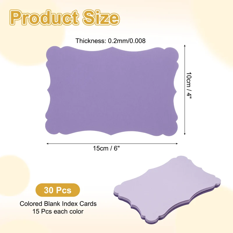 30Pcs Blank Kraft Cards Cardstock, 4x6 Inch Thick Paper Deep Purple Light Purple
