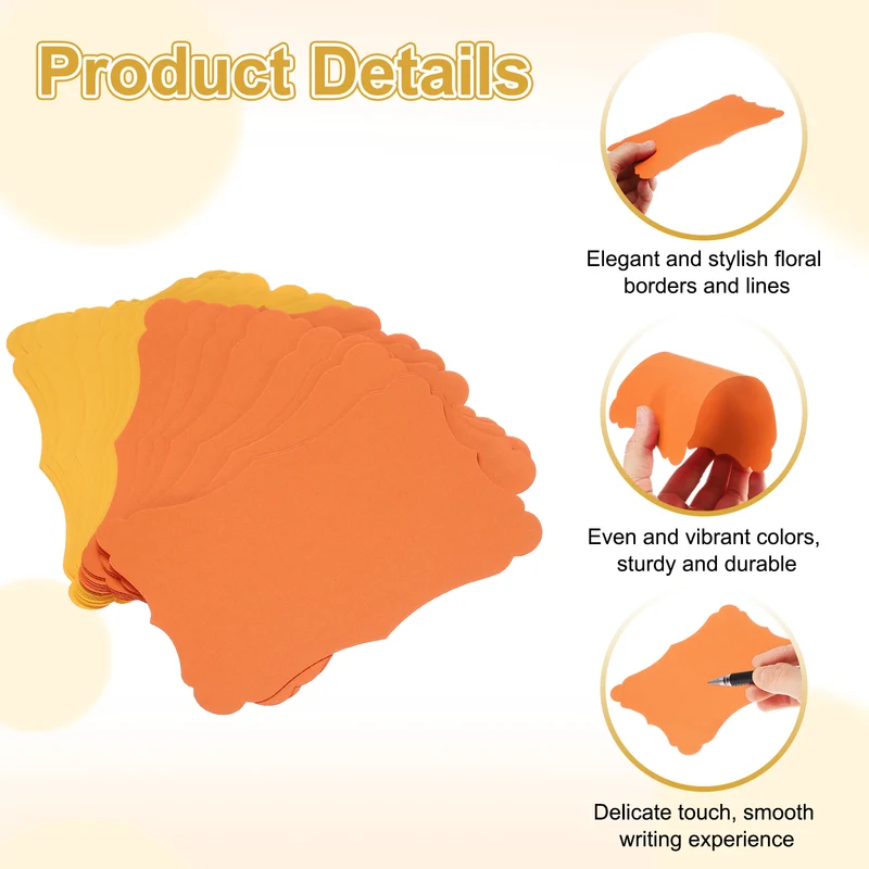 30Pcs Blank Kraft Cards Cardstock, 4x6 Inch Thick Cardstock Paper Orange Golden