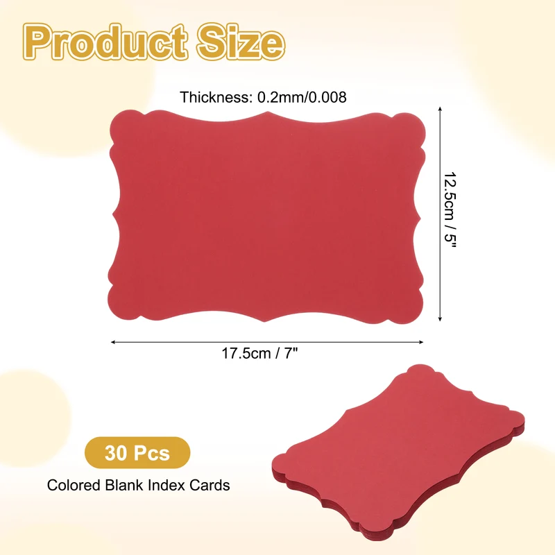 30Pcs Blank Kraft Cards Cardstock, 5x7 Inch Thick Cardstock Paper Red