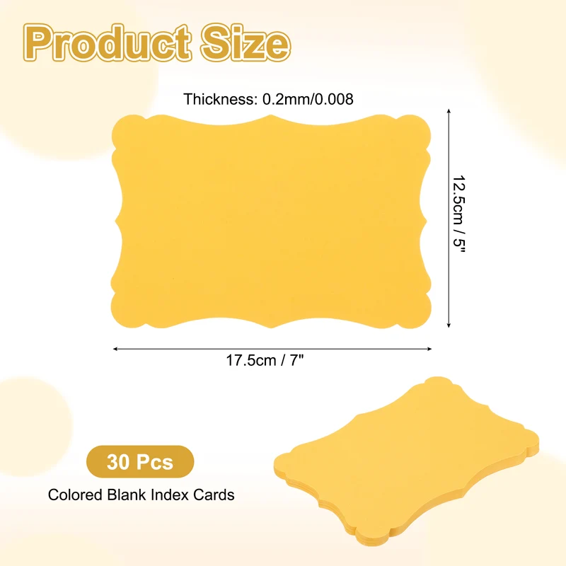 30Pcs Blank Kraft Cards Cardstock, 5x7 Inch Thick Cardstock Paper Golden