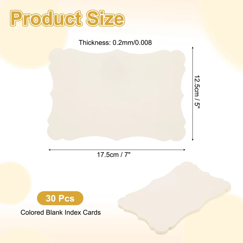 30Pcs Blank Kraft Cards Cardstock, 5x7 Inch Thick Cardstock Paper White