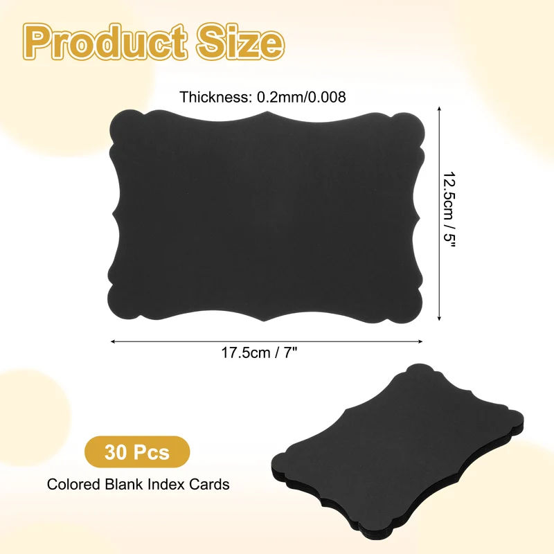 30Pcs Blank Kraft Cards Cardstock, 5x7 Inch Thick Cardstock Paper Black