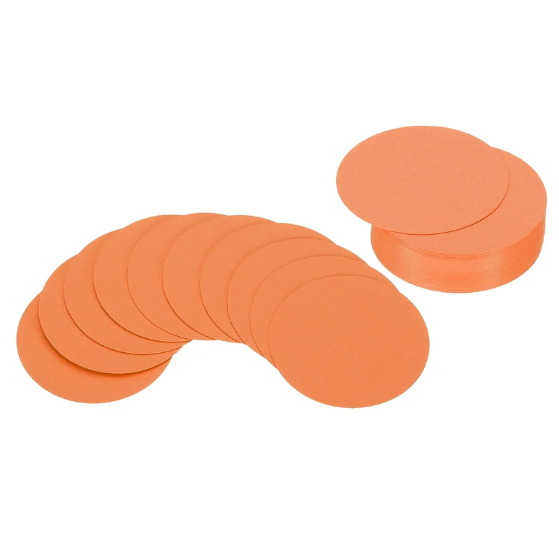 2inch Circle Card Stock, 50Pcs Cutouts Paper Thick Cardstock Coaster Orange