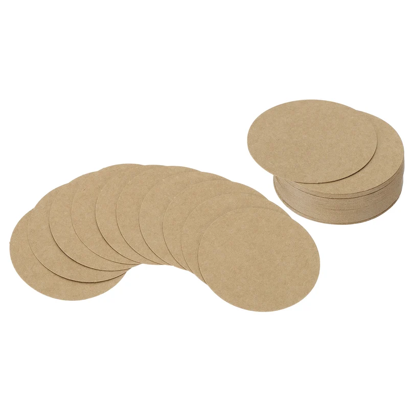 50Pcs 2" Circle Card Stock Cutouts Paper Thick Cardstock Coaster Kraft Color