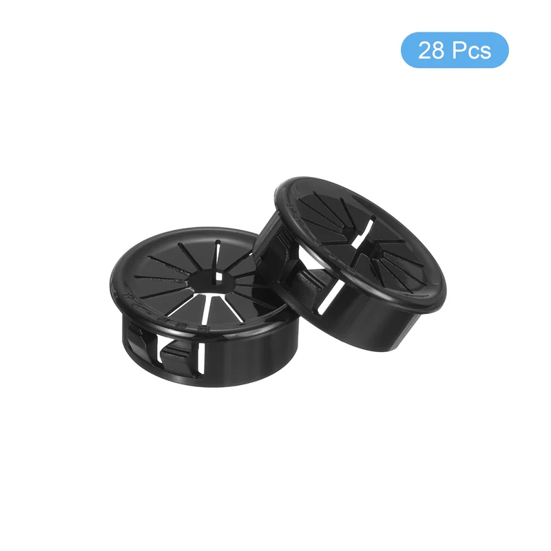 Snap Bushing Grommet, 1.1"(28mm) Mount Dia, 28Pcs Nylon Bushing Grommet, Black